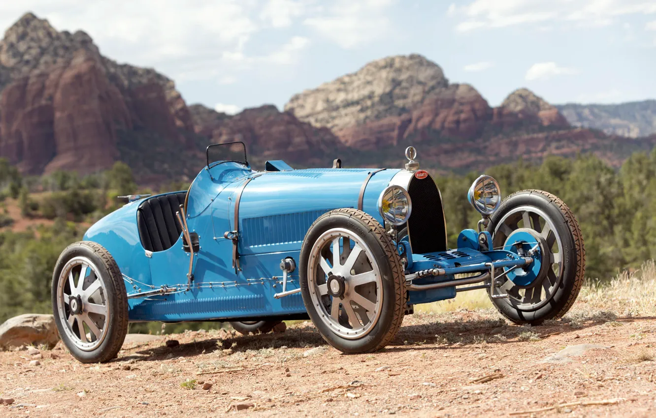 Photo wallpaper Bugatti, Lights, Classic, Chrome, Classic car, 1924, Grille, Type 35