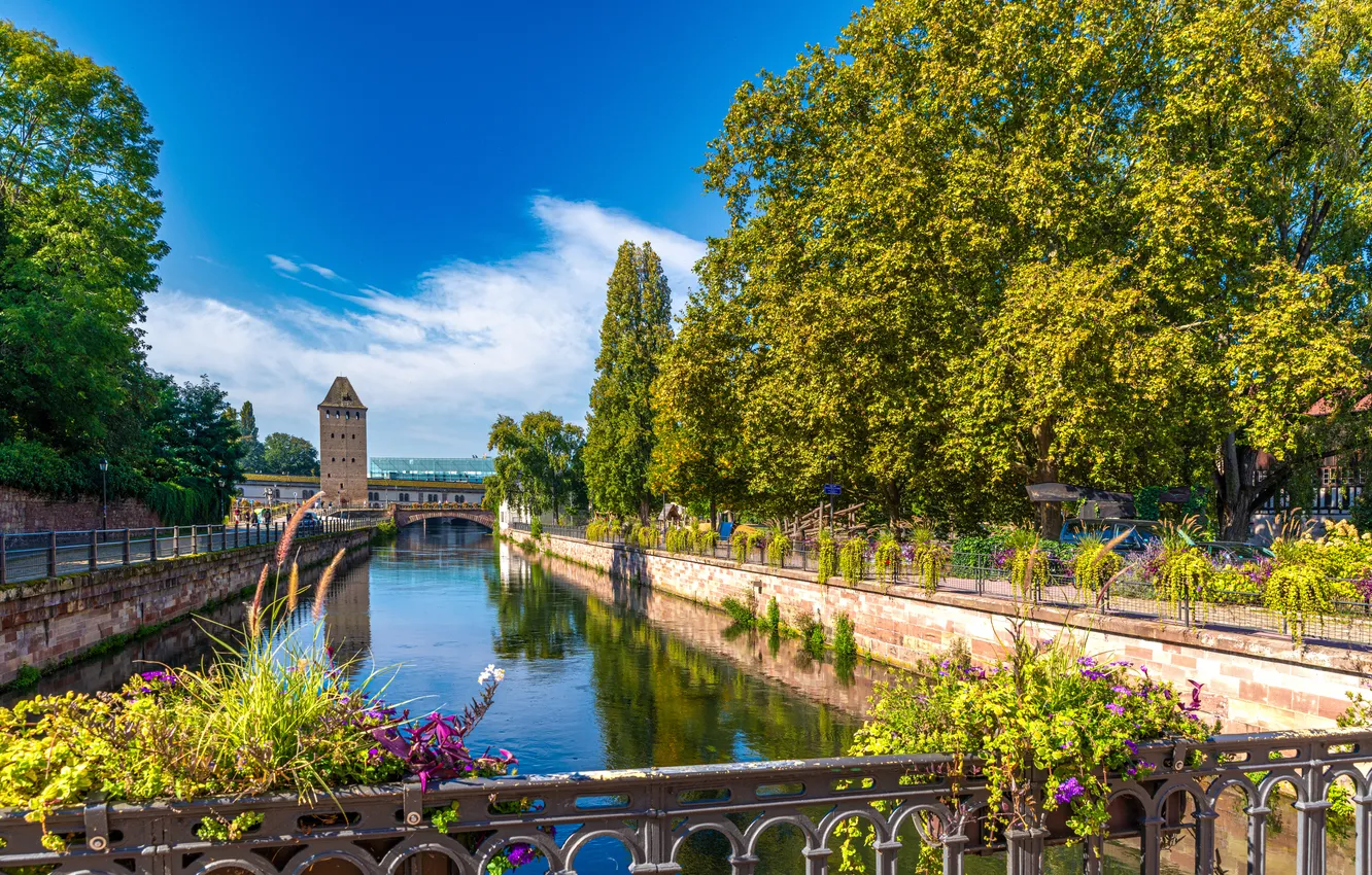 Photo wallpaper France, Strasbourg, water channel