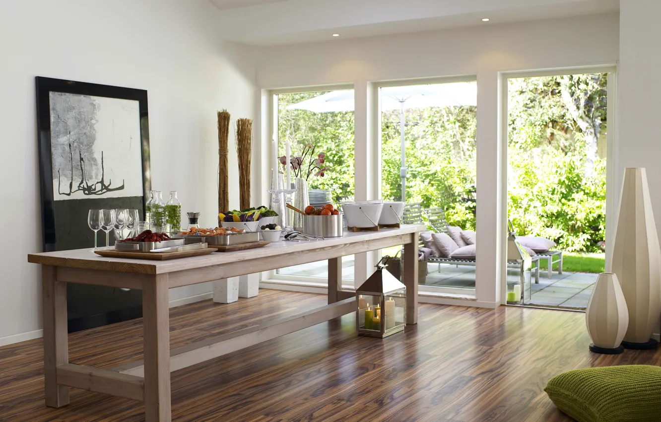 Photo wallpaper room, interior, balcony, dining room