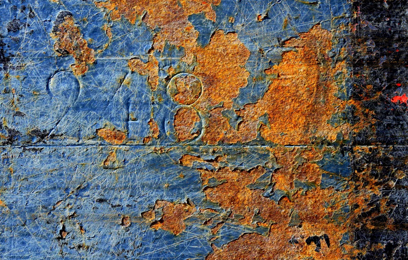 Photo wallpaper metal, paint, rust