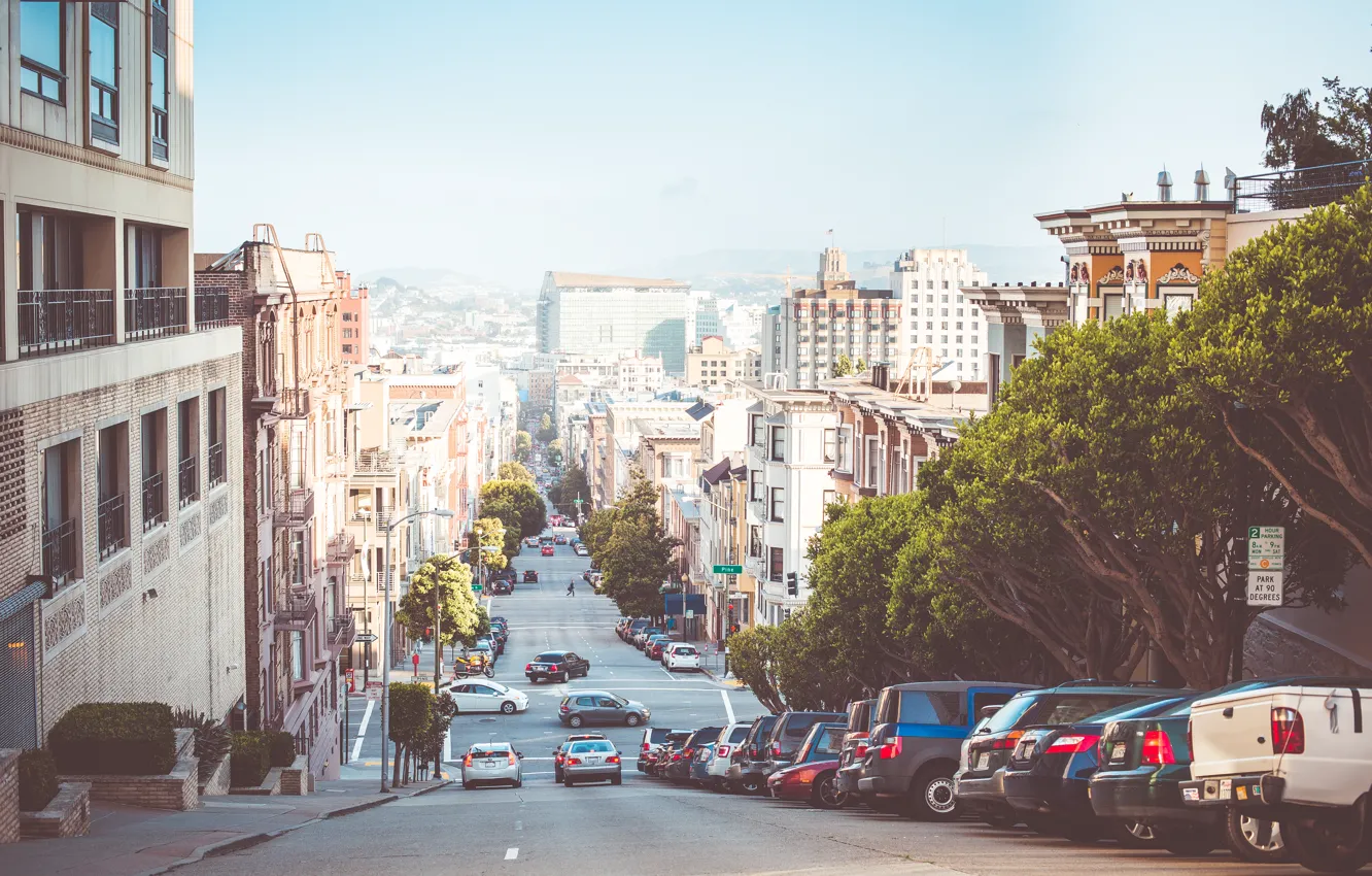 Photo wallpaper road, machine, street, home, San Francisco