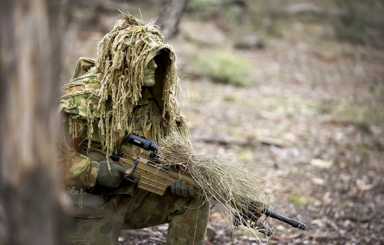 Photo wallpaper weapons, army, soldiers, sniper