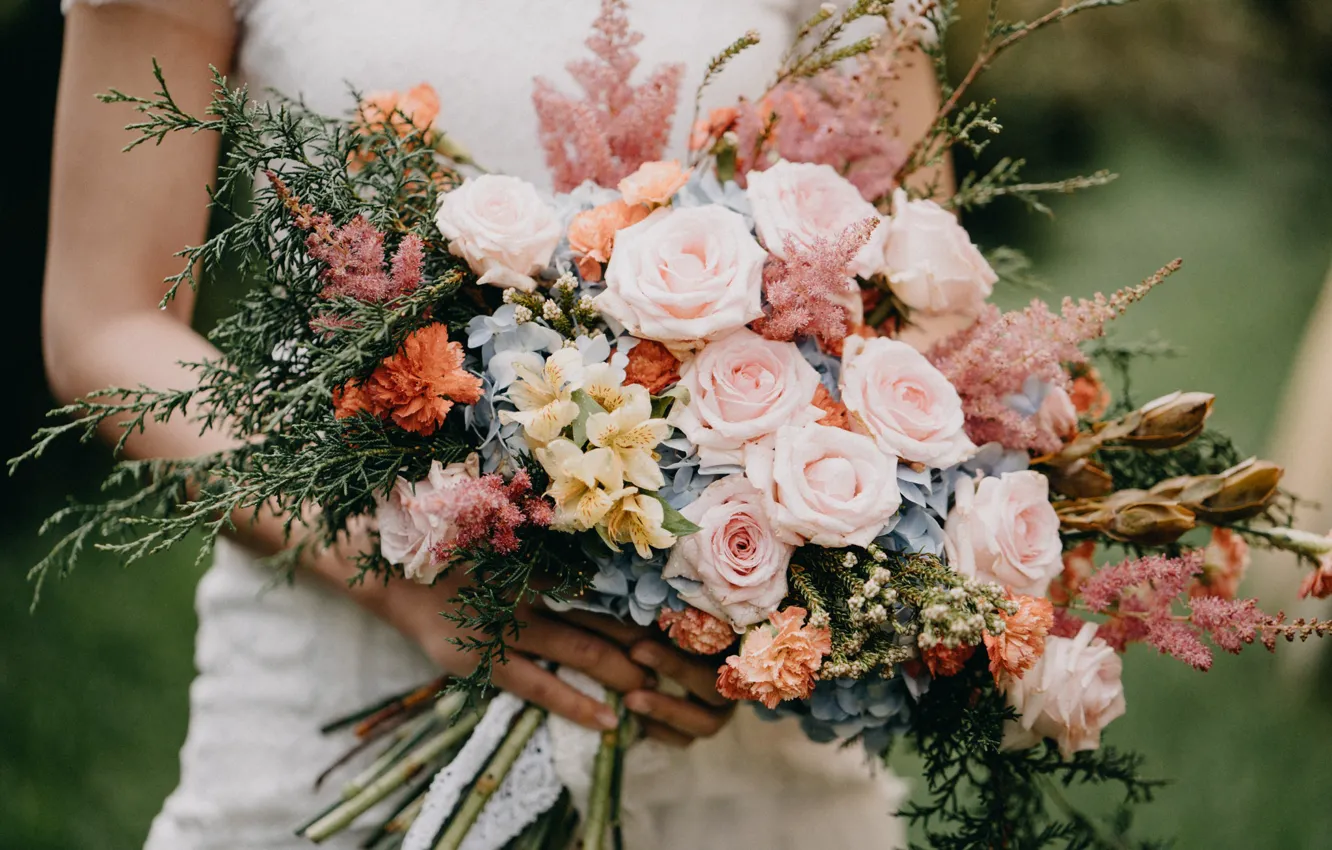 Photo wallpaper flowers, bouquet, wedding