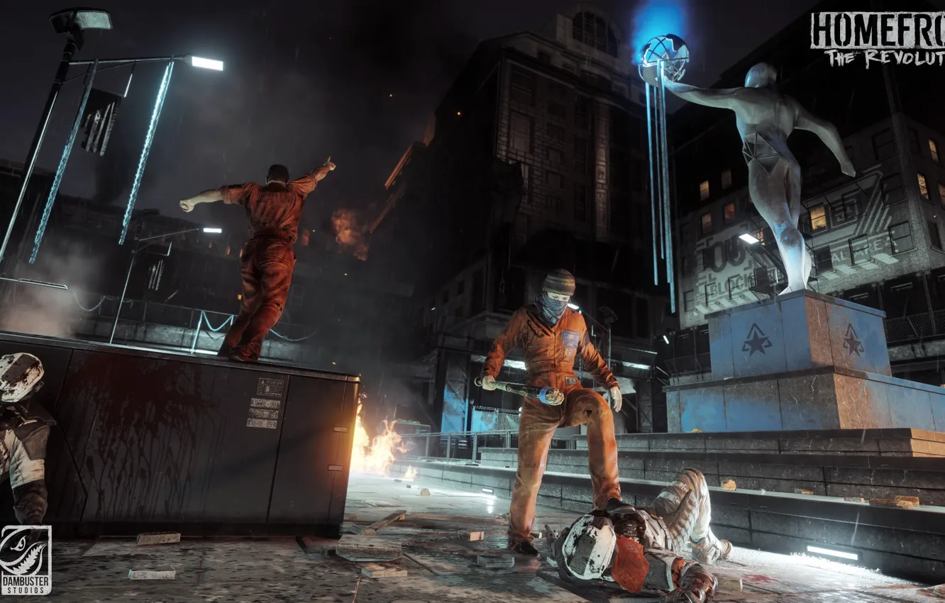 Photo wallpaper the city, people, monument, Homefront - The Revolution