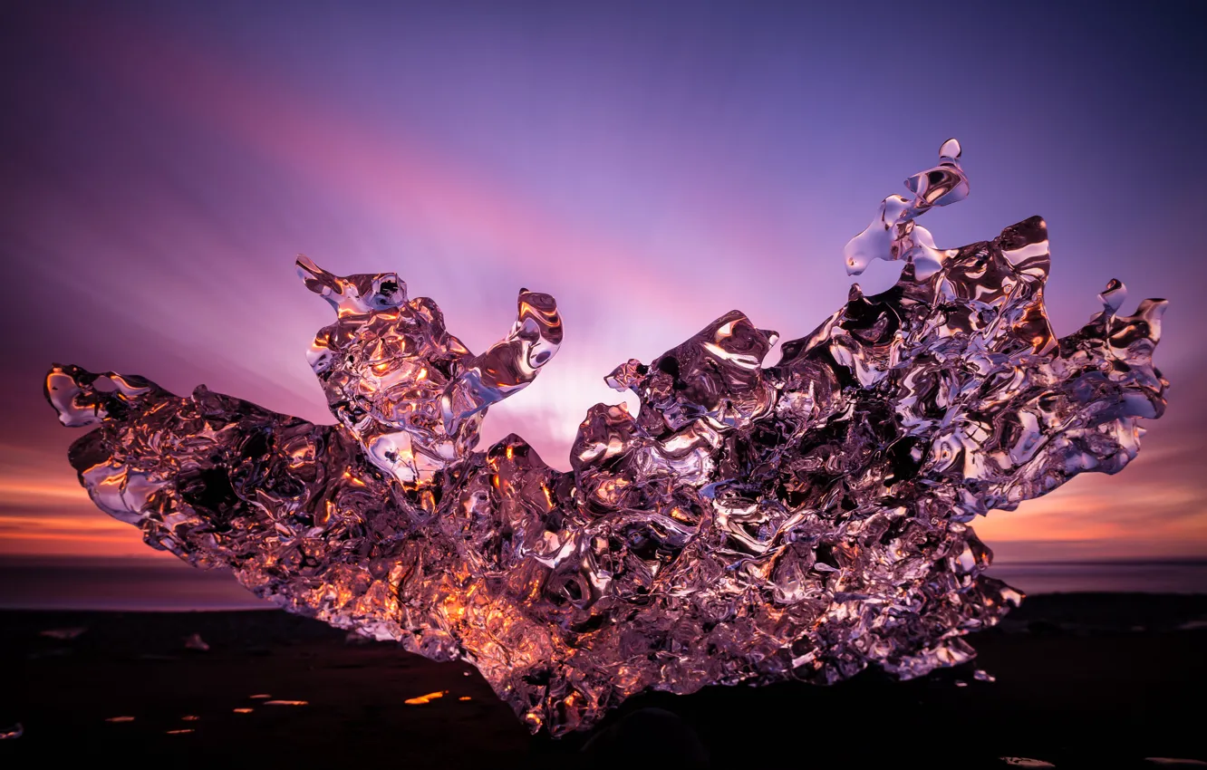 Photo wallpaper ice, the sky, glow, North