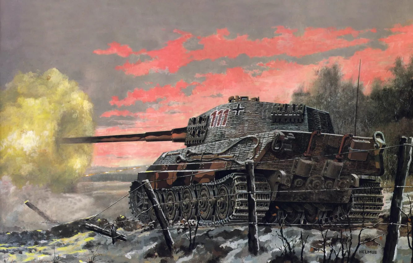 Photo wallpaper figure, Germany, tank, WWII, military equipment, PzKpfw VI Ausf. B "Tiger II"