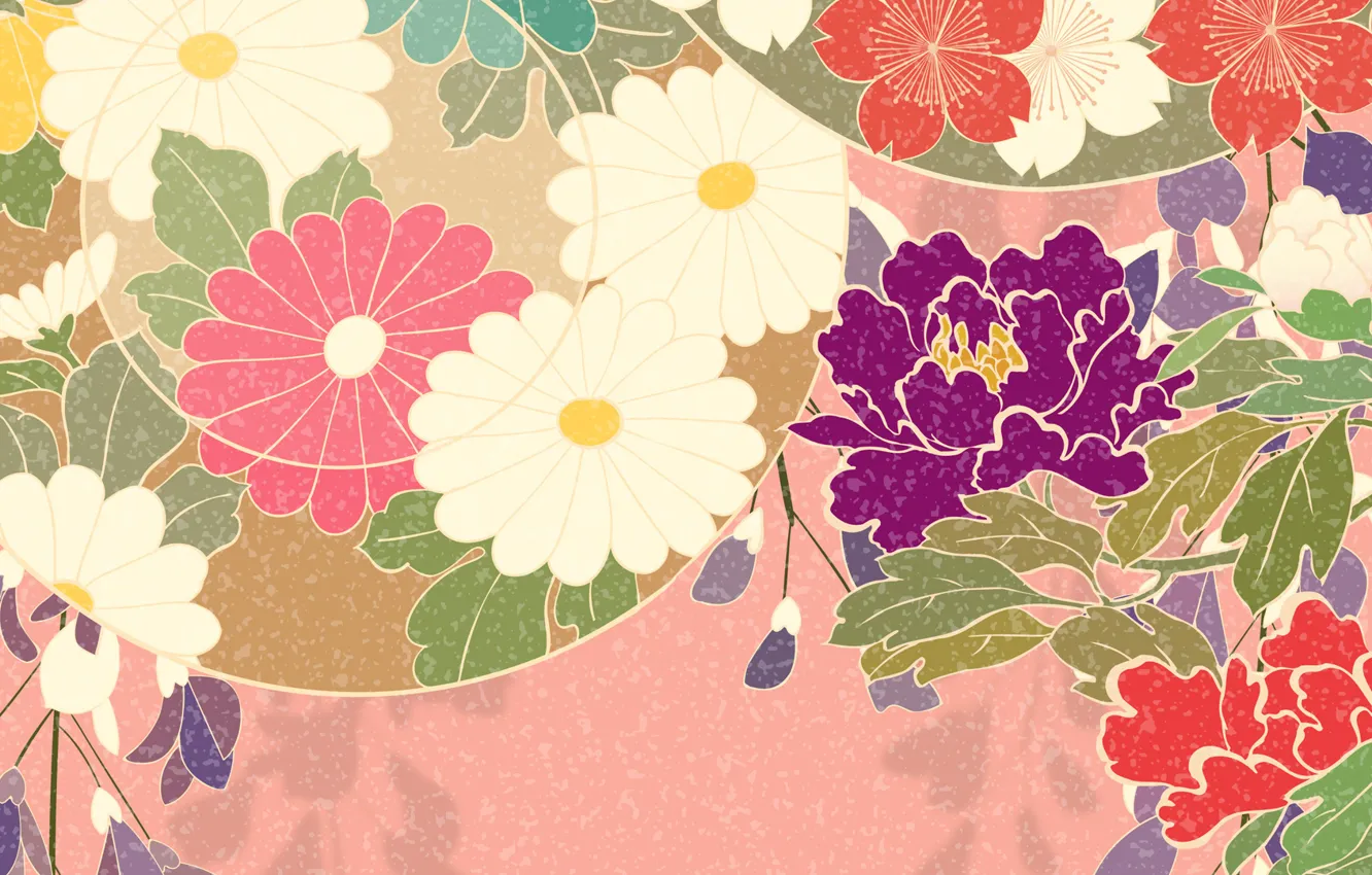 Photo wallpaper flowers, texture, peonies