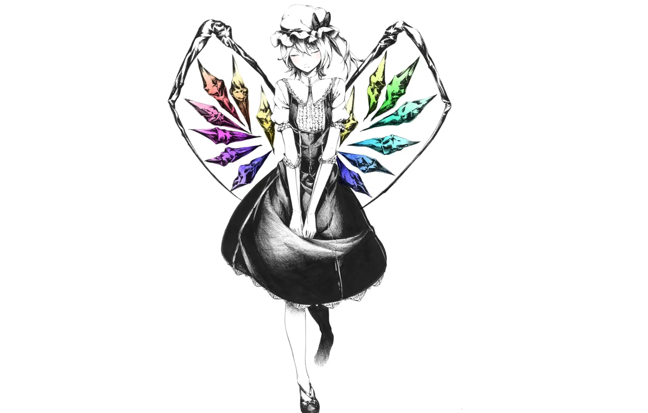 Photo wallpaper girl, crystals, Touhou, Touhou, Anime game