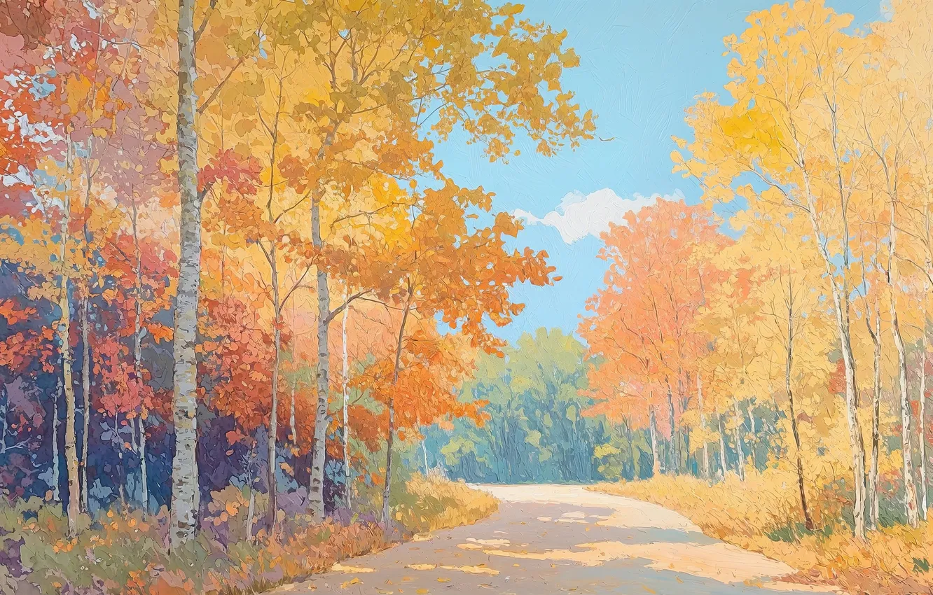 Photo wallpaper nature, autumn, painting, decor