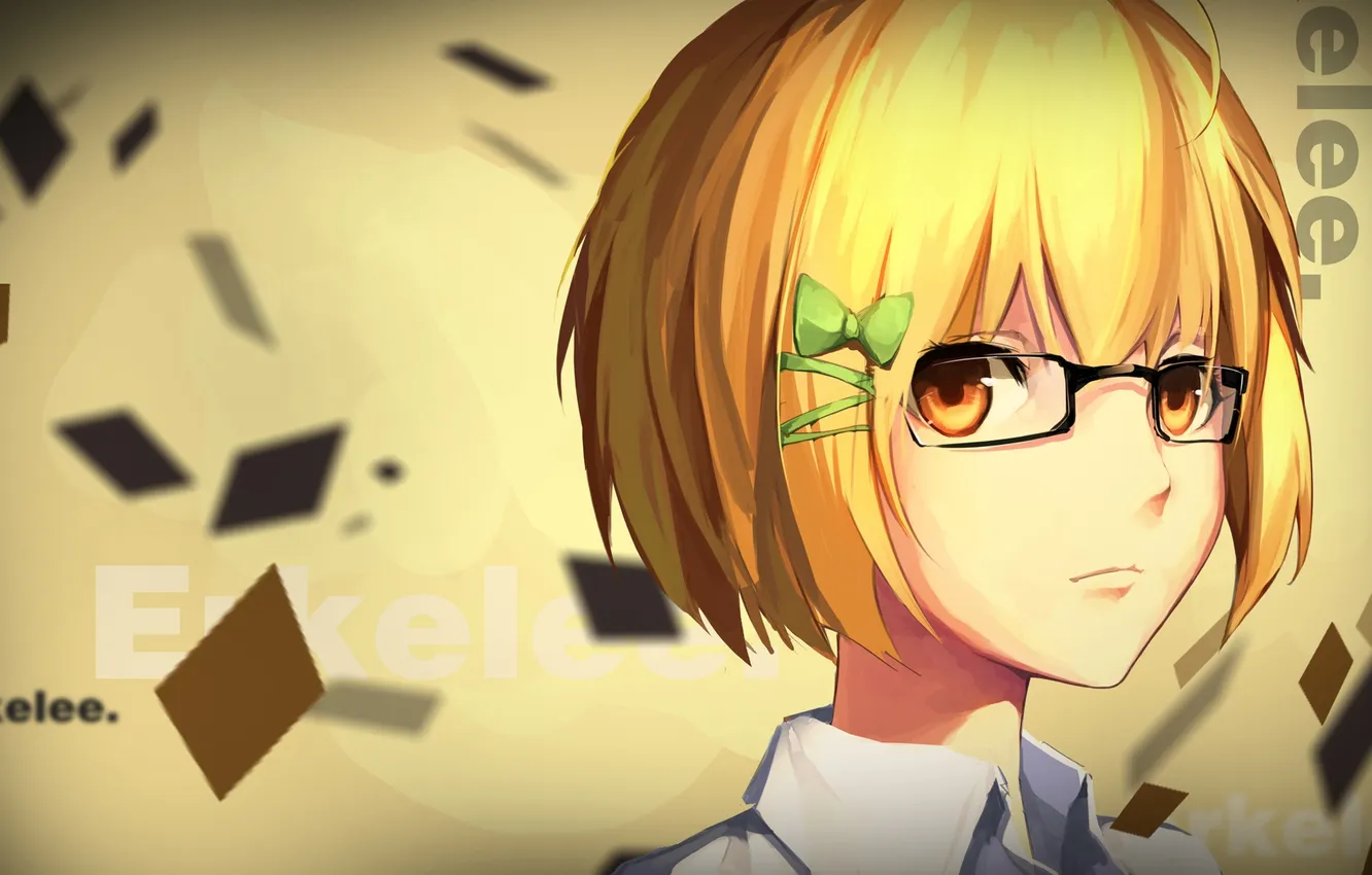 Photo wallpaper look, girl, paint, glasses, blonde, art, erkelee