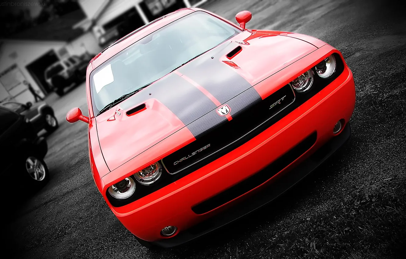 Photo wallpaper garage, Dodge, Parking, Challenger, SRT-8