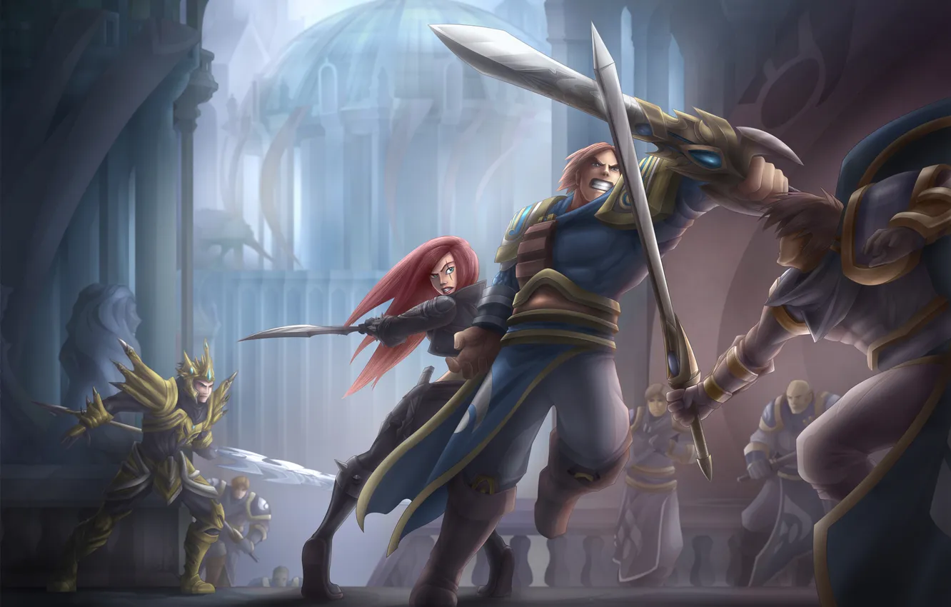 Photo wallpaper battle, warrior, art, swordsman