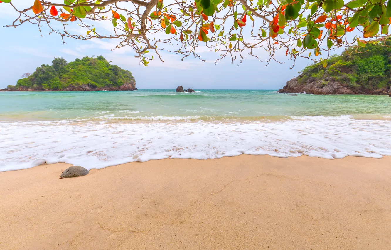 Photo wallpaper sand, sea, wave, beach, summer, the sky, shore, summer