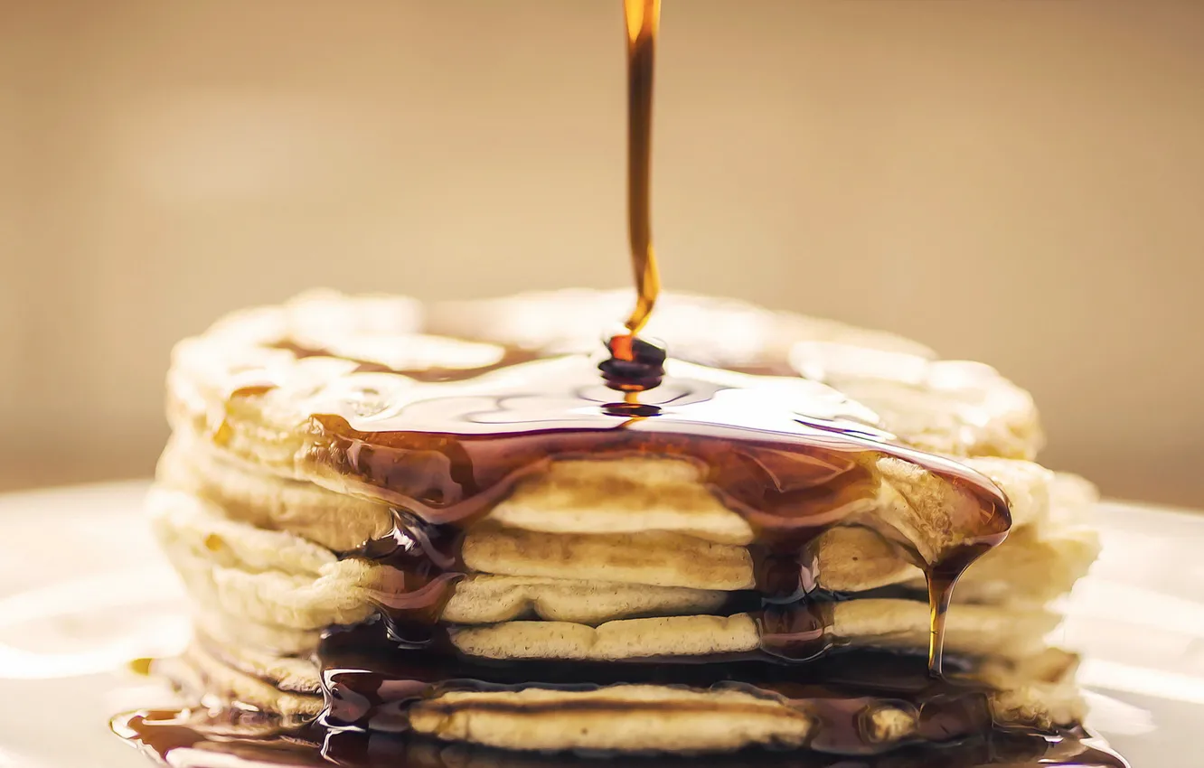 Photo wallpaper food, pancakes, syrup