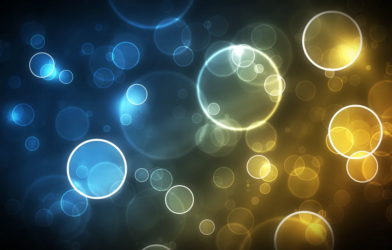 Photo wallpaper circles, background, yellow, blue, a lot, different, sphere