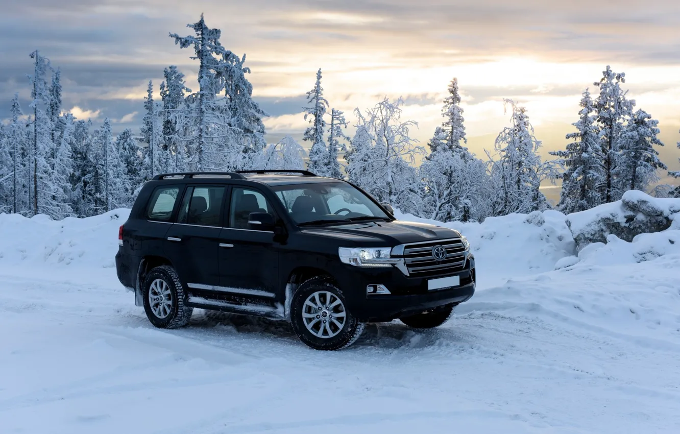 Wallpaper forest, sunset, Toyota, LandCruiser200 images for desktop ...