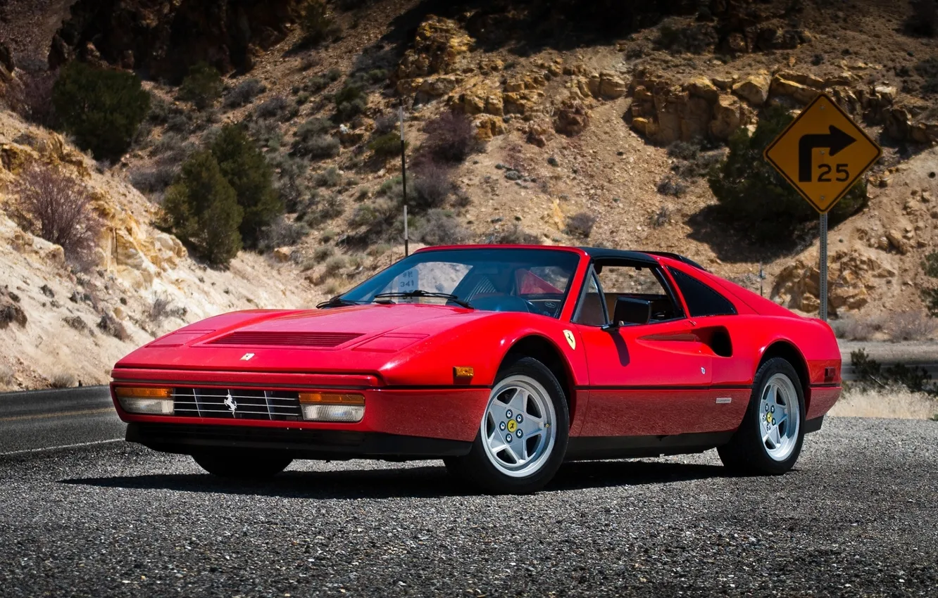 Photo wallpaper Ferrari, Ferrari, the front, GTS, 328, 1985