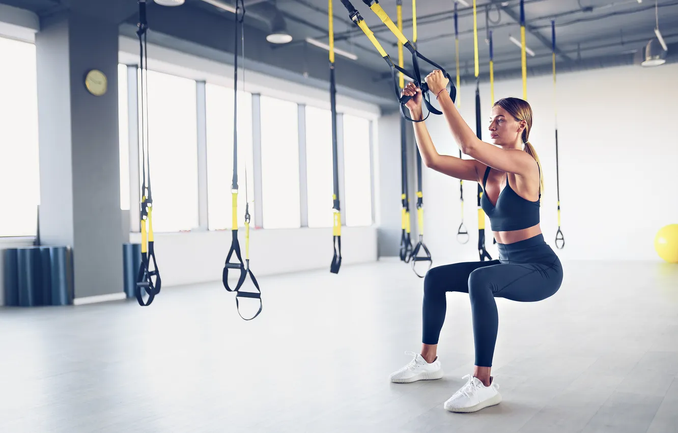 Photo wallpaper girl, figure, female, fitness, gym, healthy, health, Fit