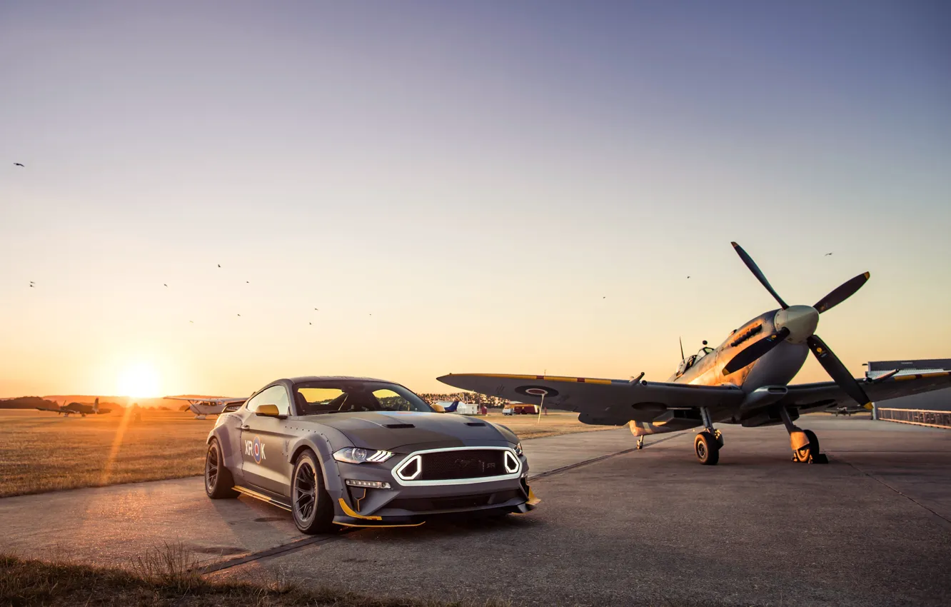 Photo wallpaper sunset, Ford, RTR, 2018, Mustang GT, Eagle Squadron