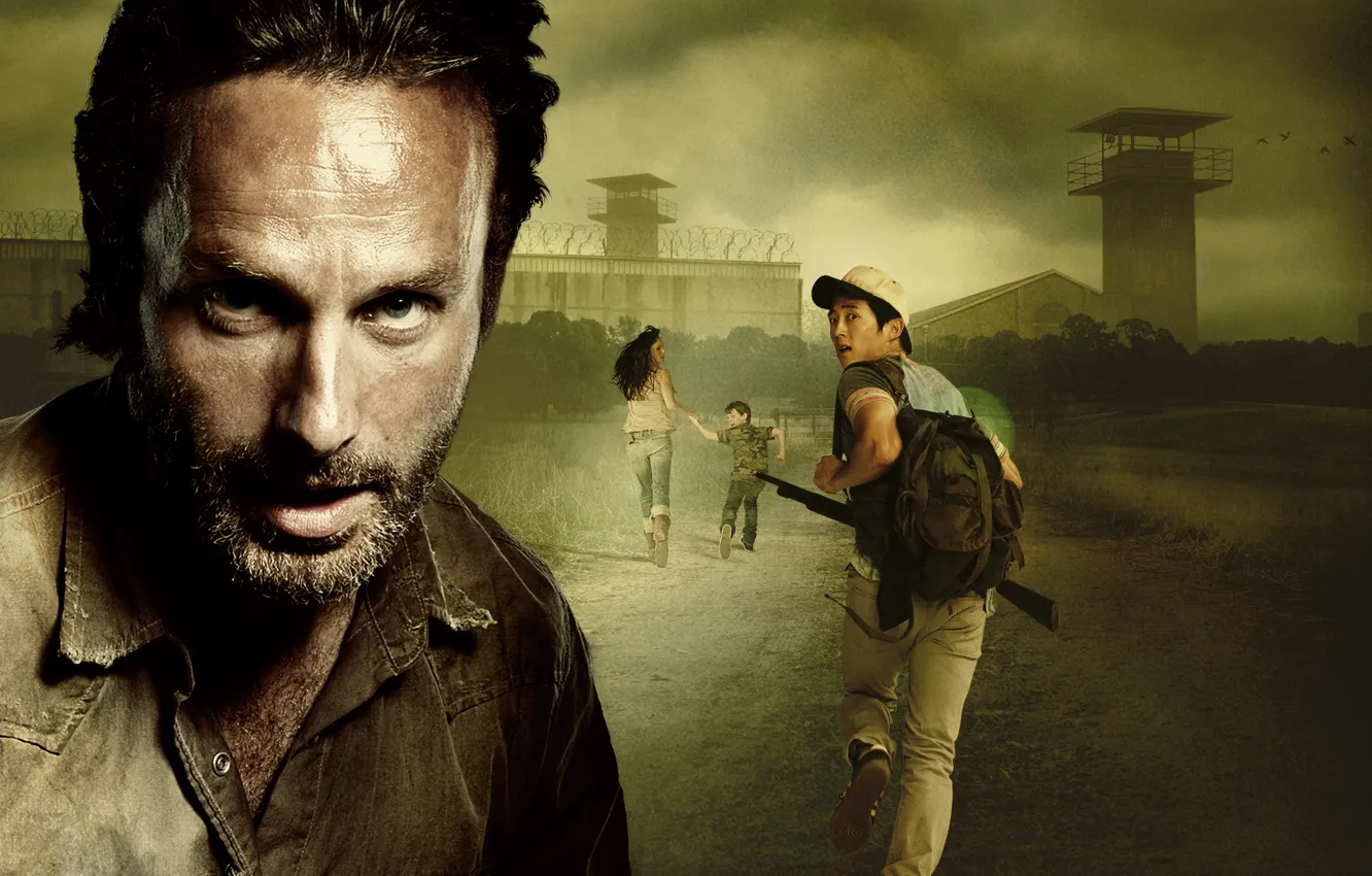 Photo wallpaper The Walking Dead, Rick Grimes, Carl Grimes, The walking dead, Andrew Lincoln, Chandler Riggs, Chandler …