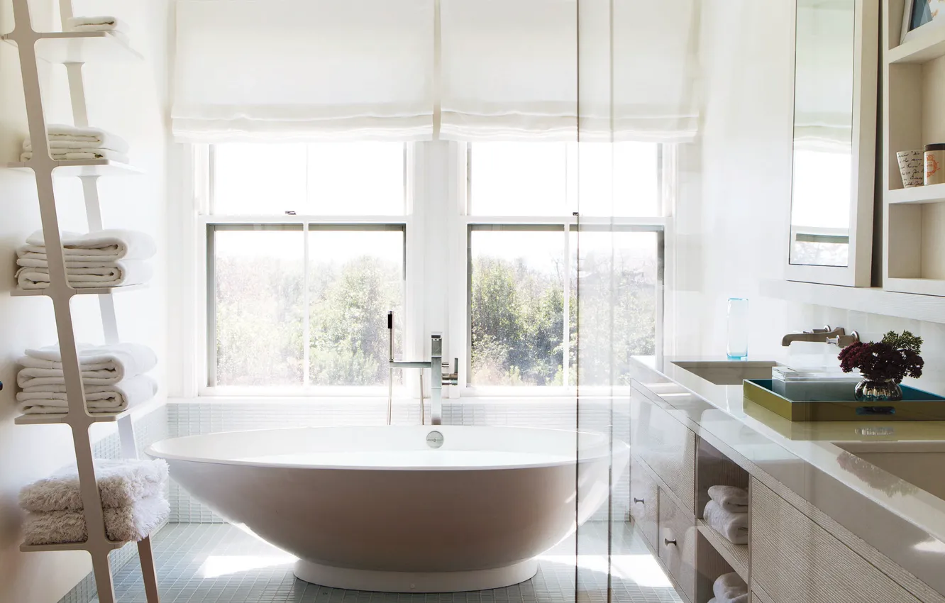 Photo wallpaper design, interior, bathroom