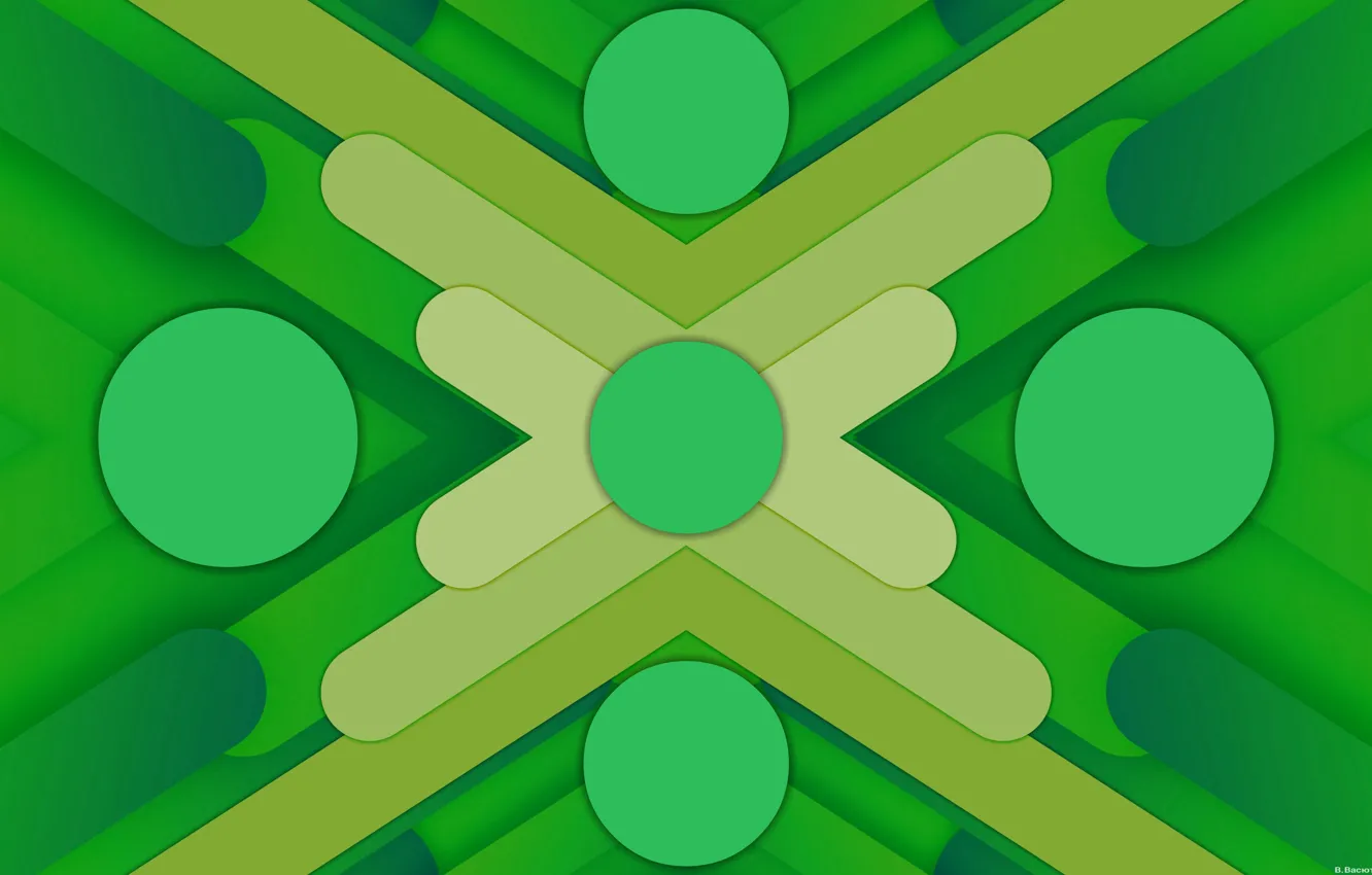 Photo wallpaper circles, green, strip, background
