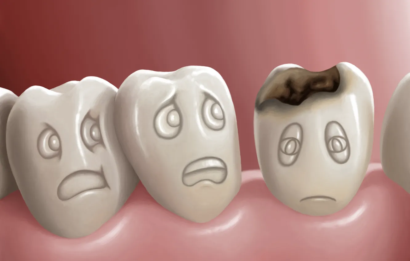 Photo wallpaper teeth, health, tooth decay, mental