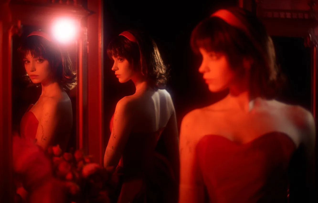 Photo wallpaper reflection, dress, brunette, image, cosplay, Tenletters, The mirror