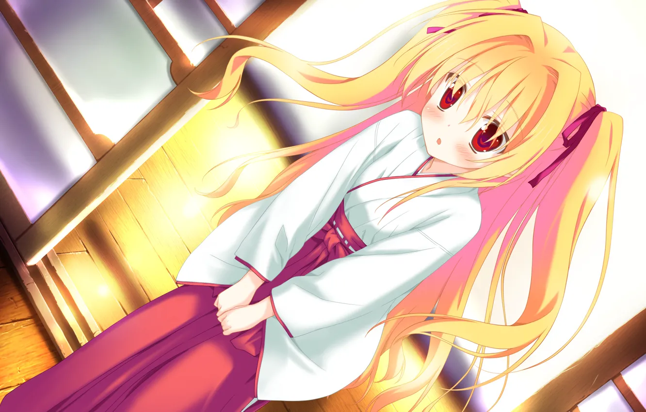 Photo wallpaper look, girl, anime, yukata