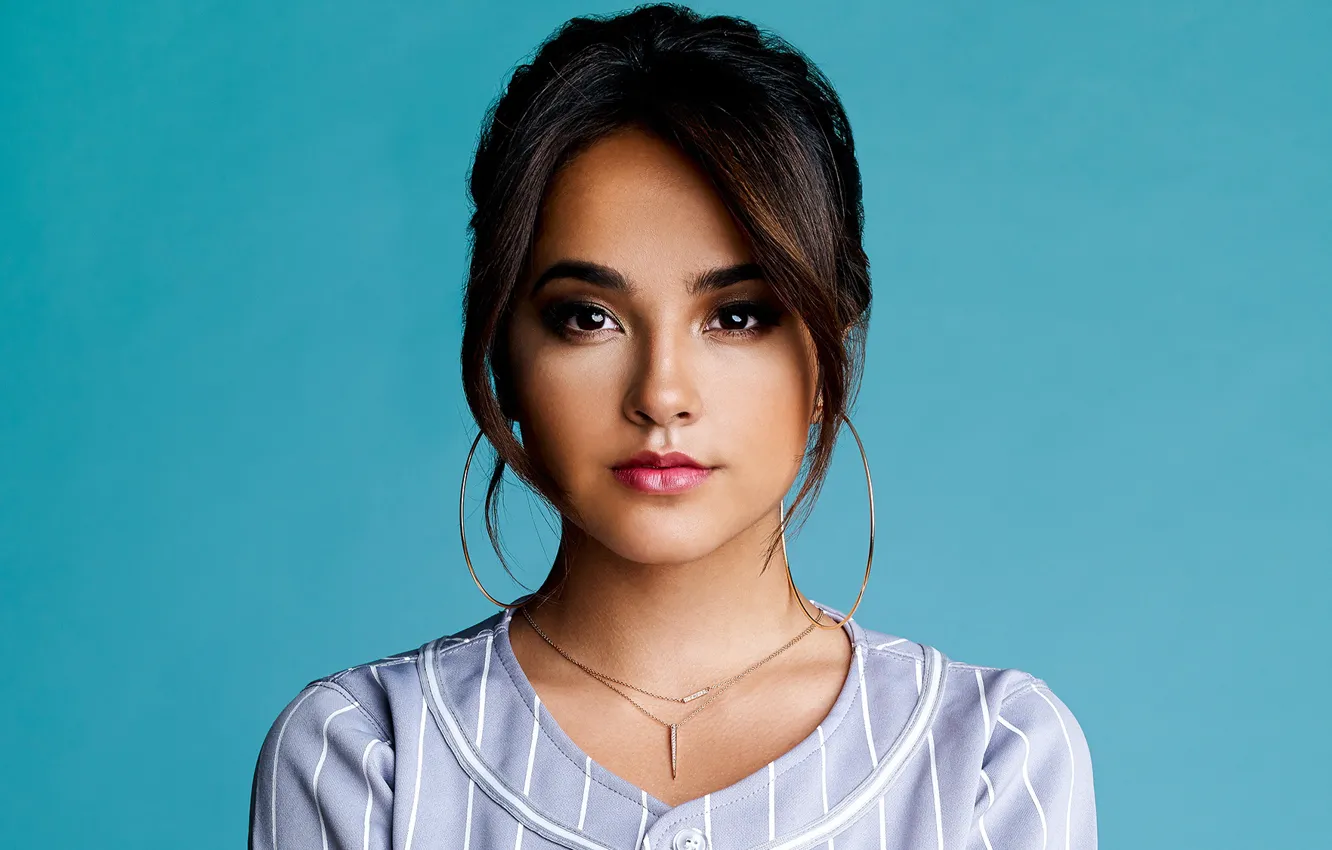 Photo wallpaper look, girl, decoration, portrait, hairstyle, chain, Becky G