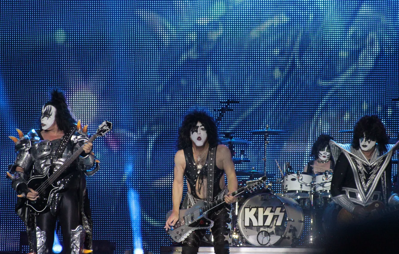 Photo wallpaper kiss, hard rock, Glam rock