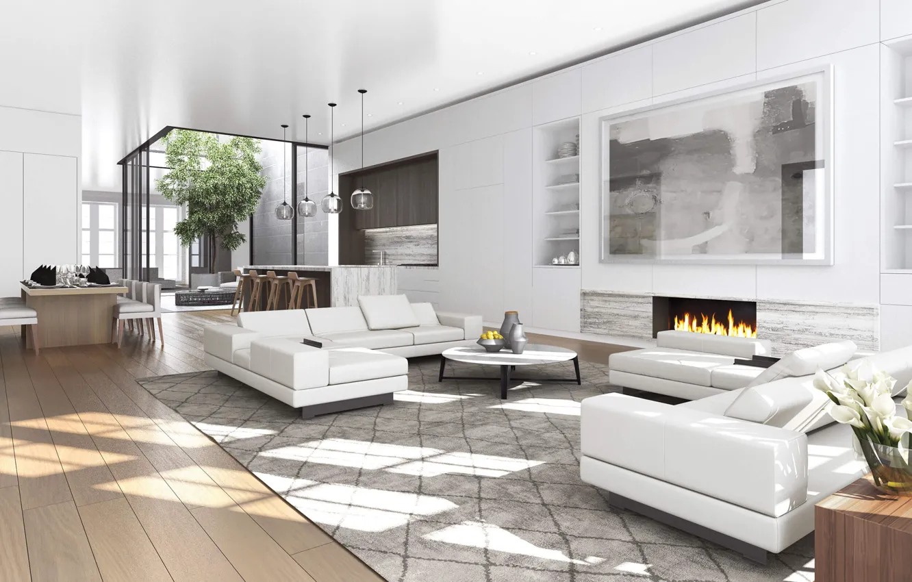 Photo wallpaper interior, luxury, living space, villf