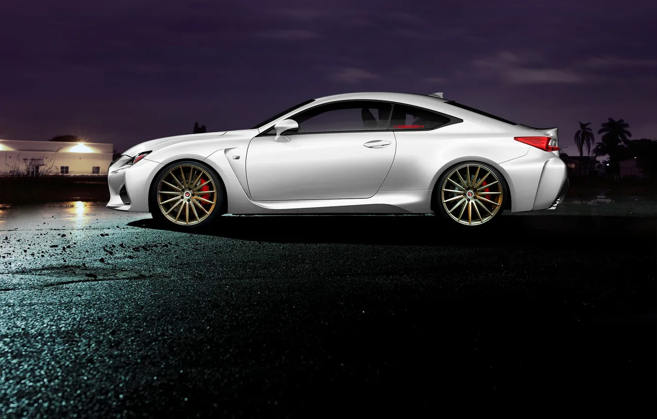 Photo wallpaper Lexus, white, profile, RC F