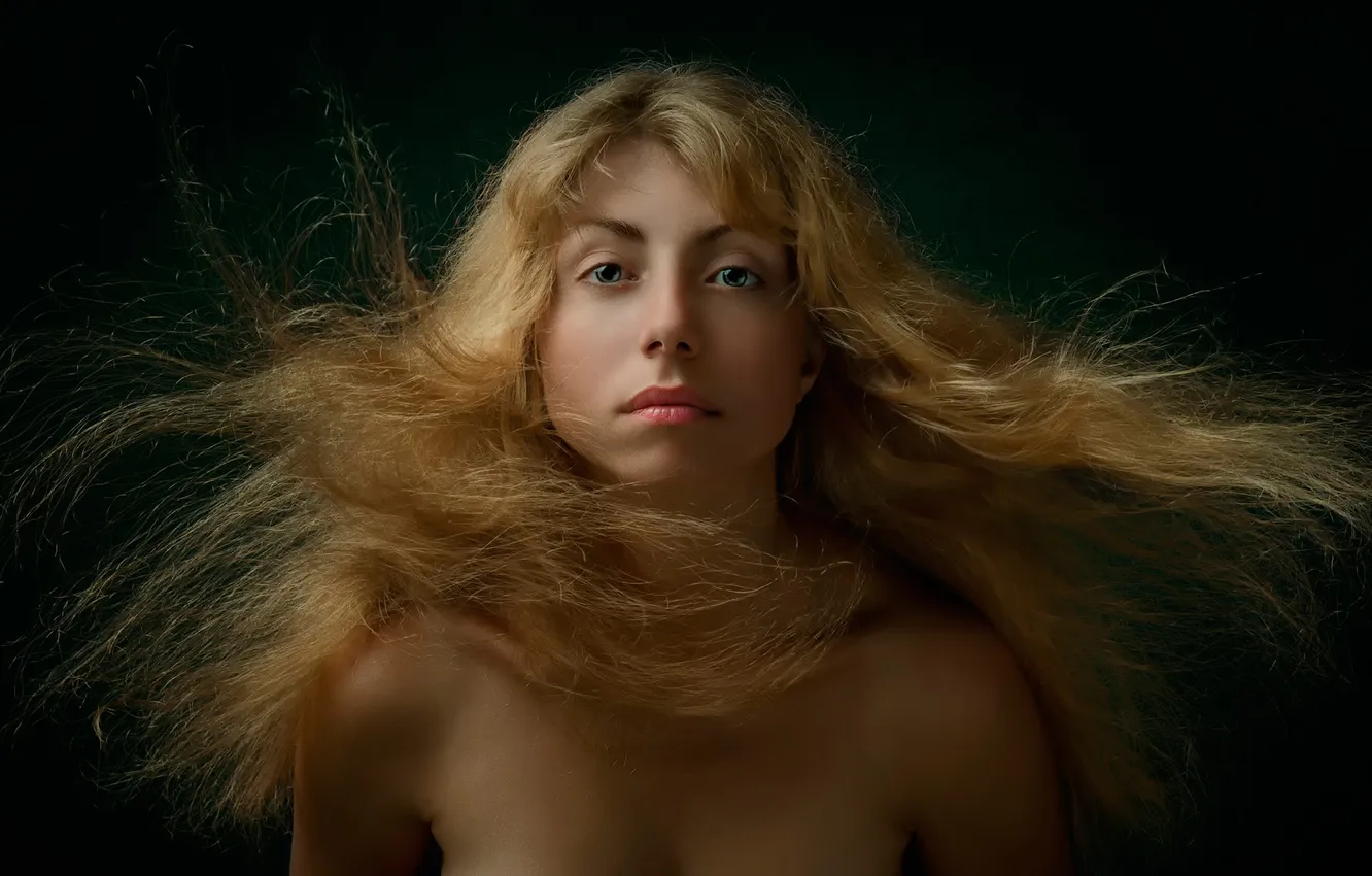 Photo wallpaper look, background, hair, portrait