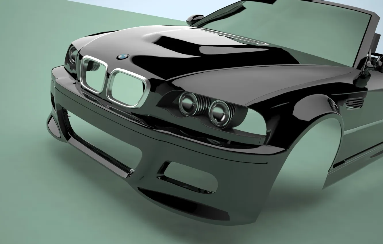 Photo wallpaper dark, BMW, BMW, E46, BMW E46, AI ART