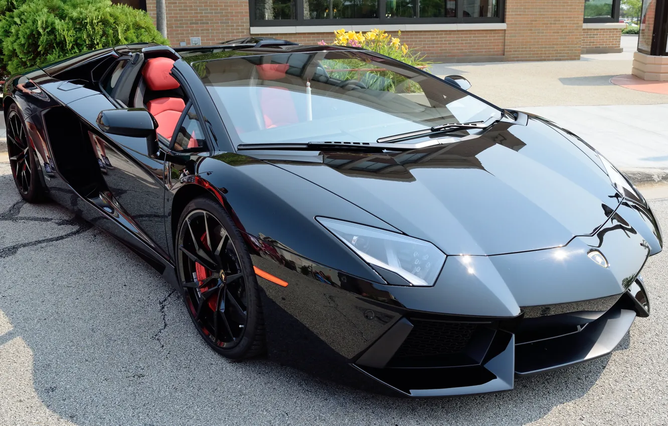 Photo wallpaper Lamborghini, supercar, the front, Aventador