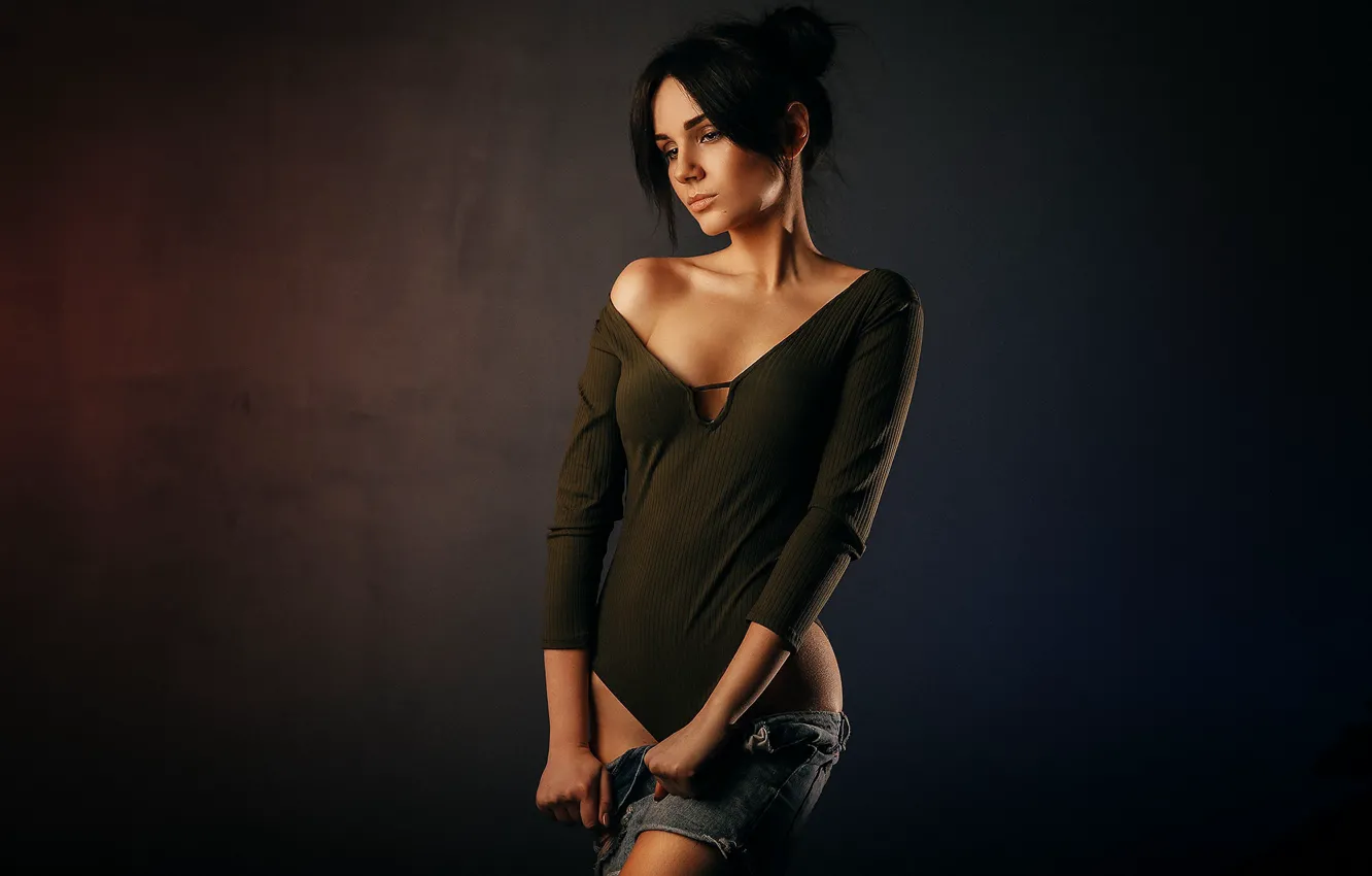 Photo wallpaper girl, photographer, shorts, Alyona, Sergey Vostrikov