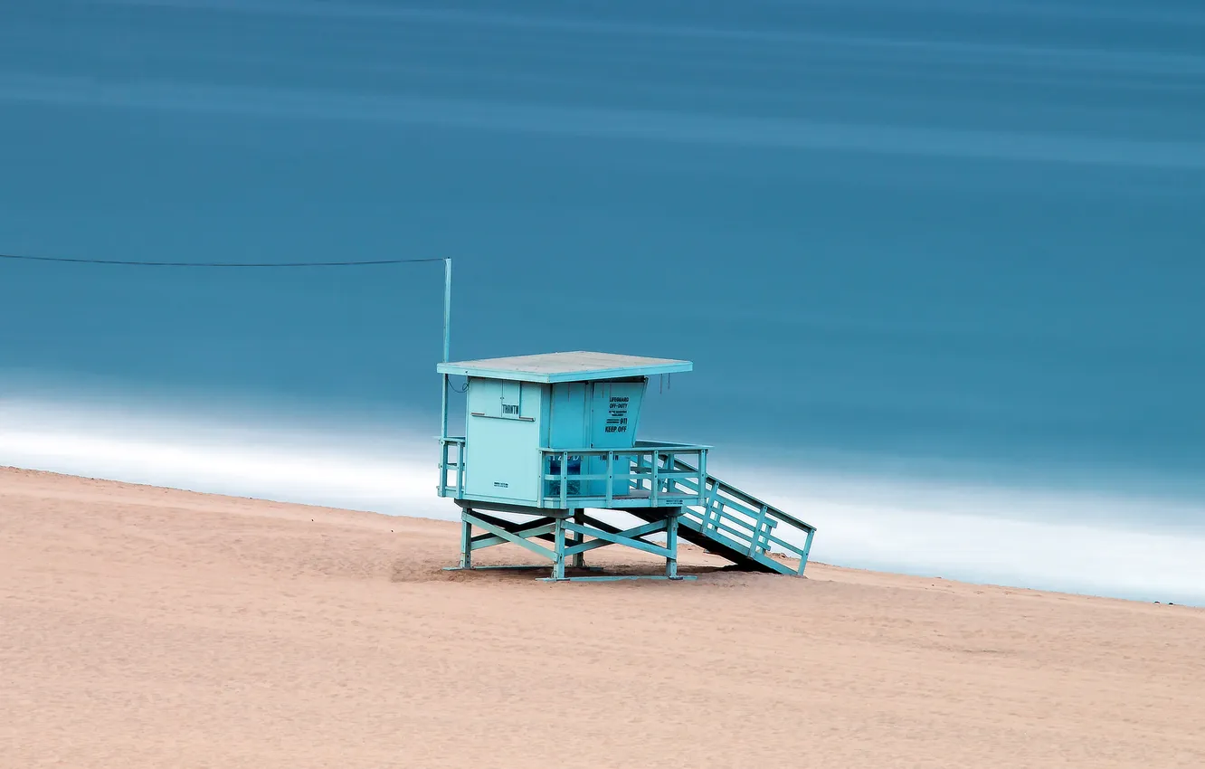 Photo wallpaper sea, beach, CA, Los Angeles, United States, venice beach, lifeguard tower