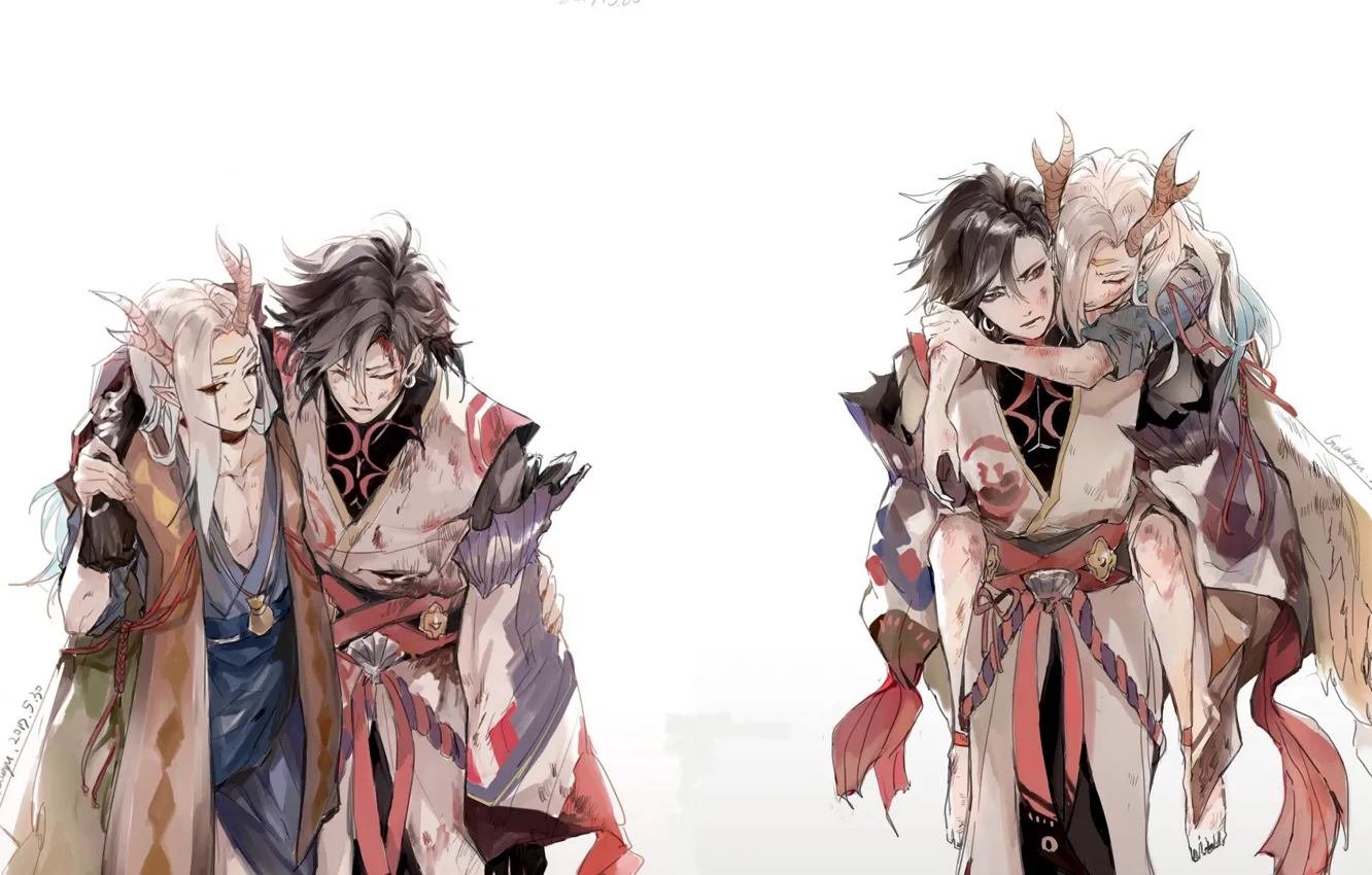 Photo wallpaper fantasy, guy, Onmyouji, Onmedia