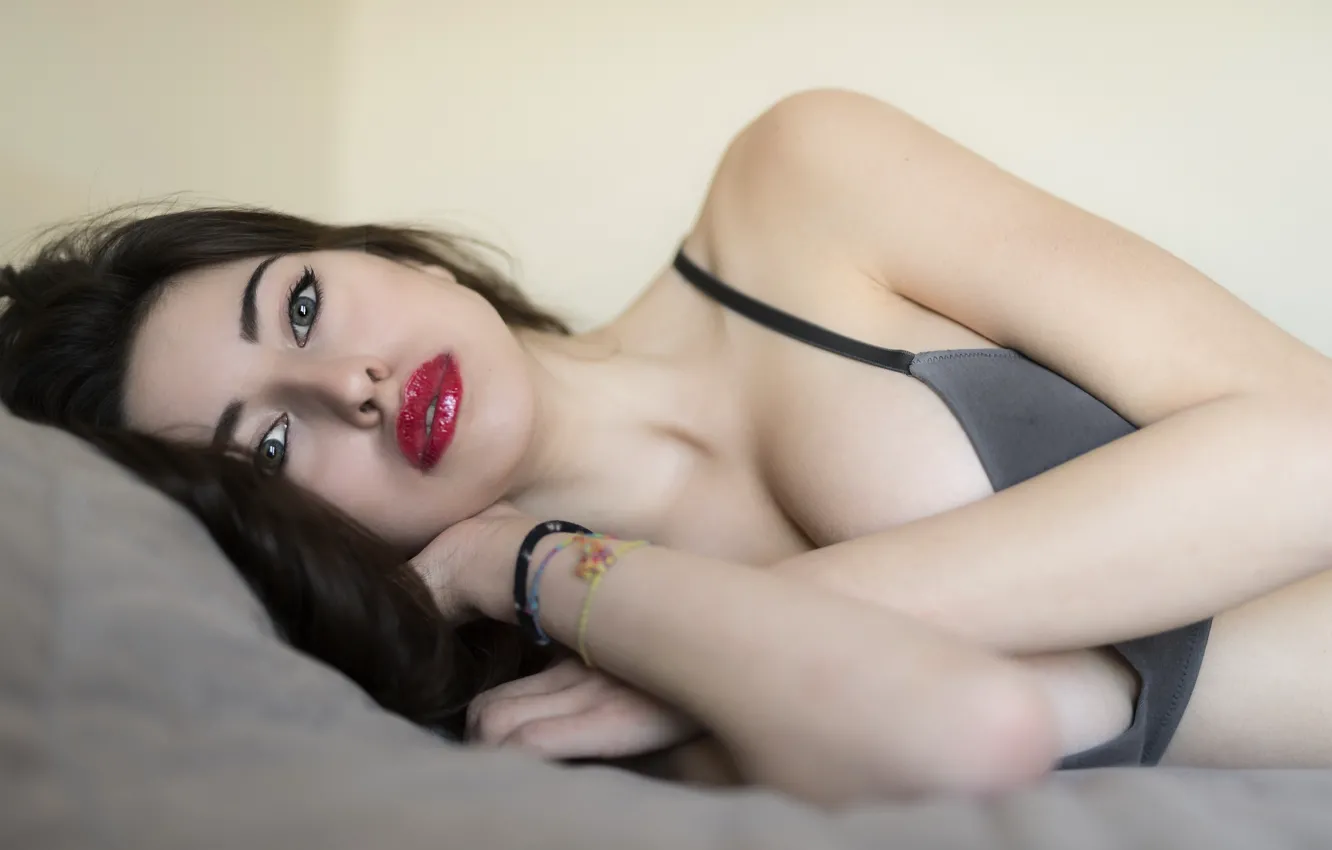 Photo wallpaper look, model, body, lipstick, lies, Serena