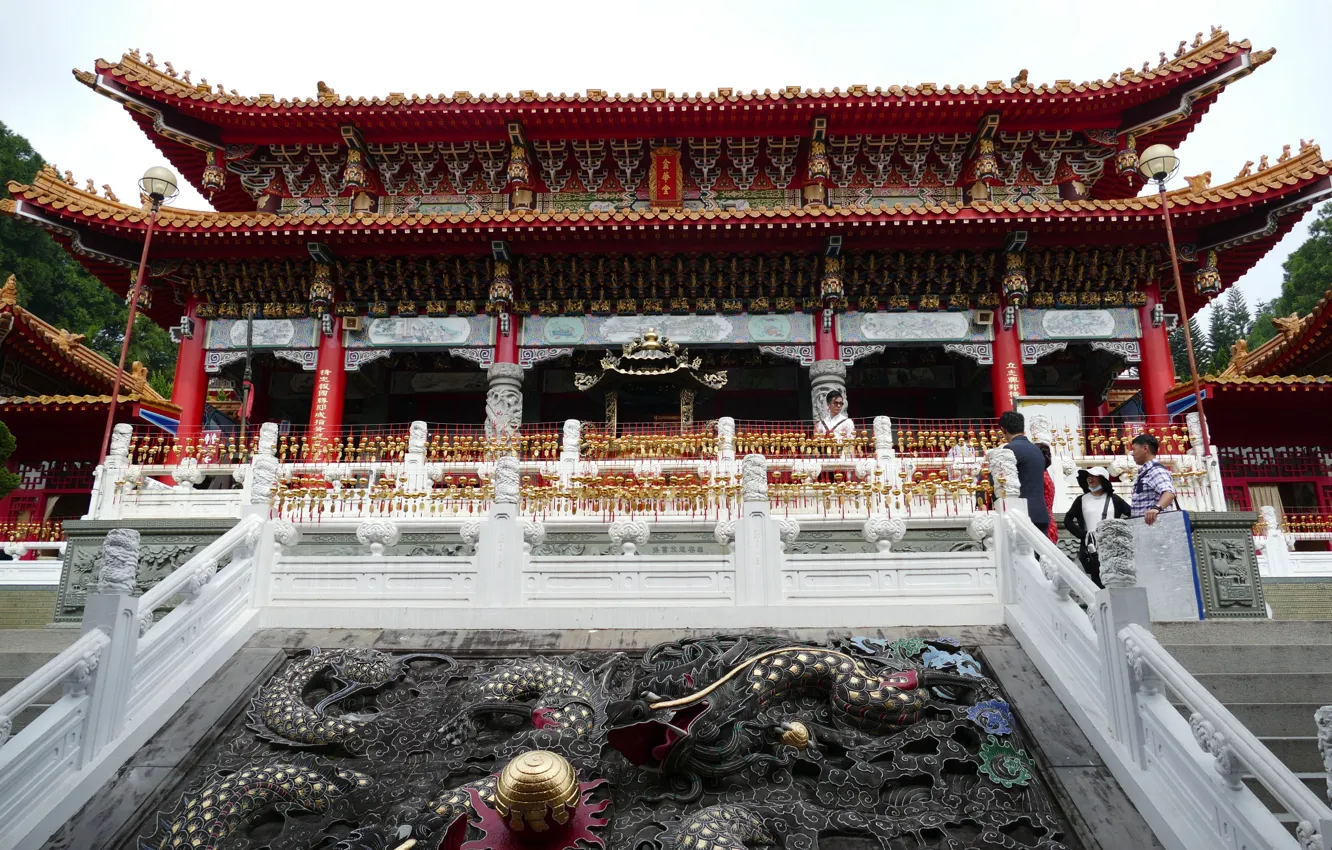 Photo wallpaper Taiwan, architecture of the ancients, Buddhist temple, Taiwan