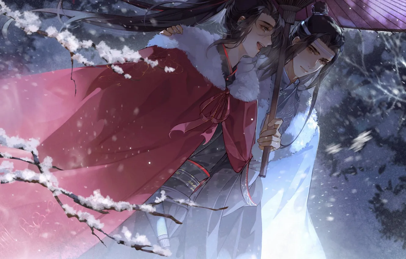 Photo wallpaper winter, snow, male, Mo Dao Zu Shi, Wangji Lan, Wuxian Wei, by Aa820733