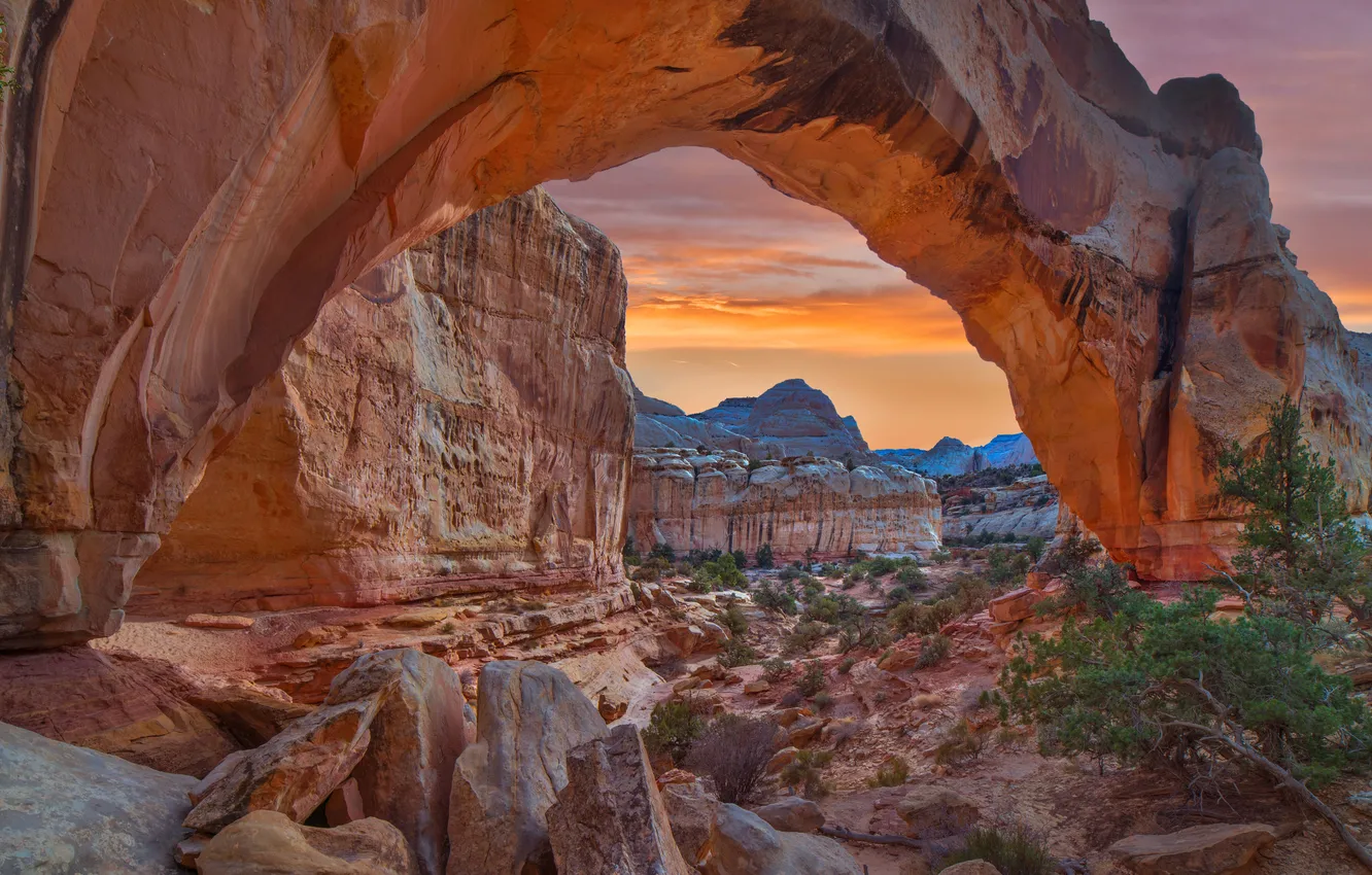 Photo wallpaper stones, rocks, canyon, arch