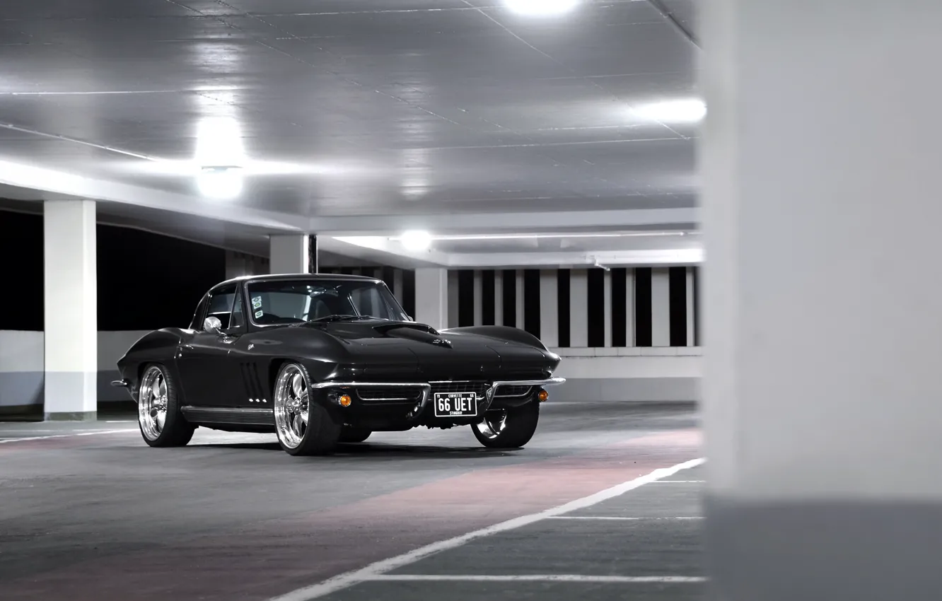 Photo wallpaper Corvette, Chevrolet, Black, 1964