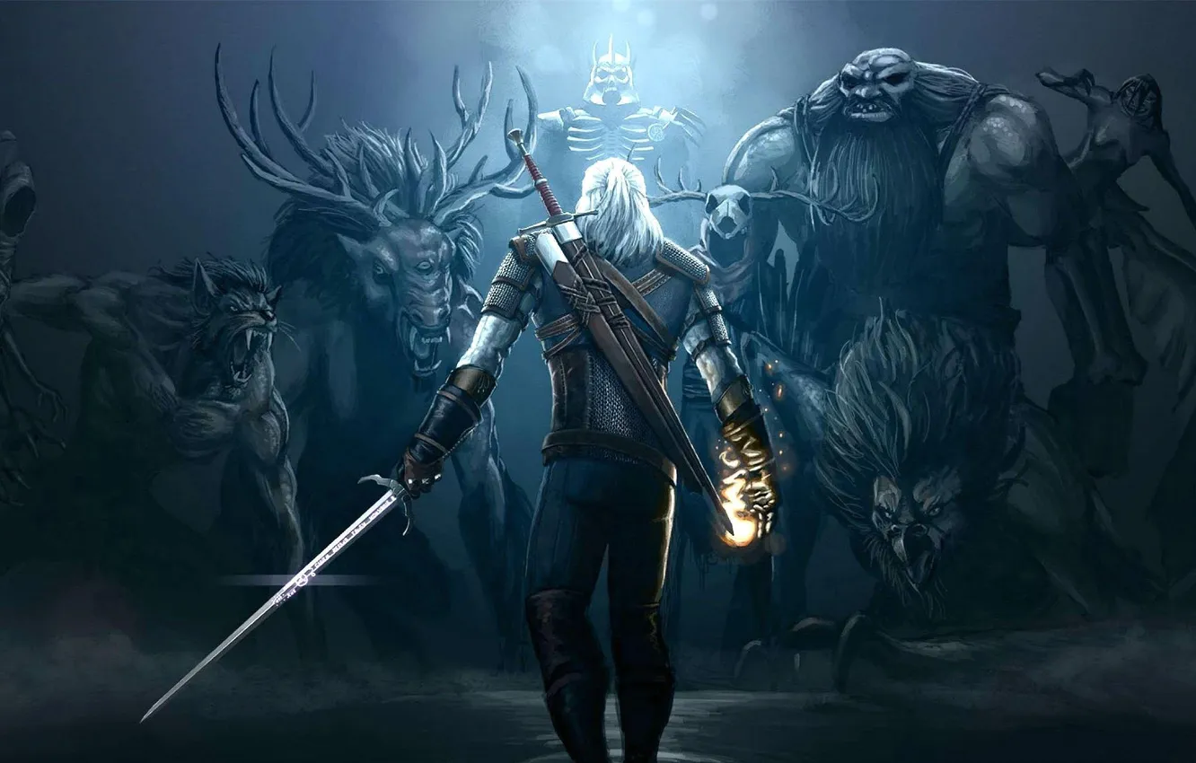 Photo wallpaper the witcher, Games, monsters