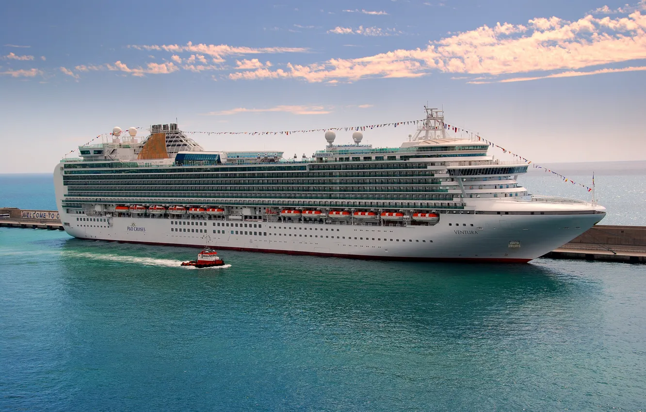 Photo wallpaper sea, photo, ship, cruise liner