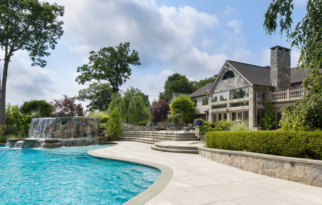 Photo wallpaper pool, United States, New York, luxury villa, Bedford