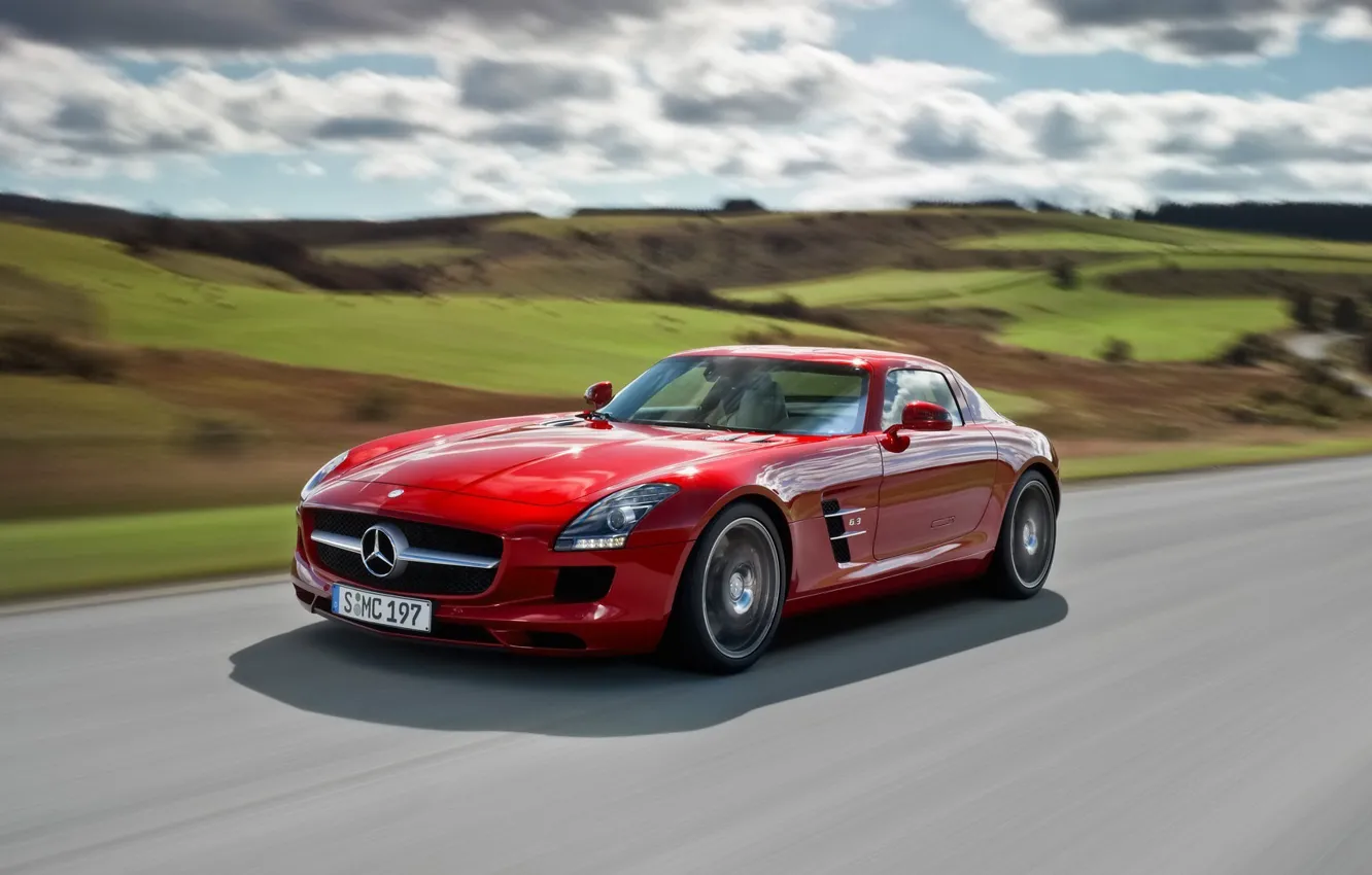 Photo wallpaper Mercedes, sports car, SLS