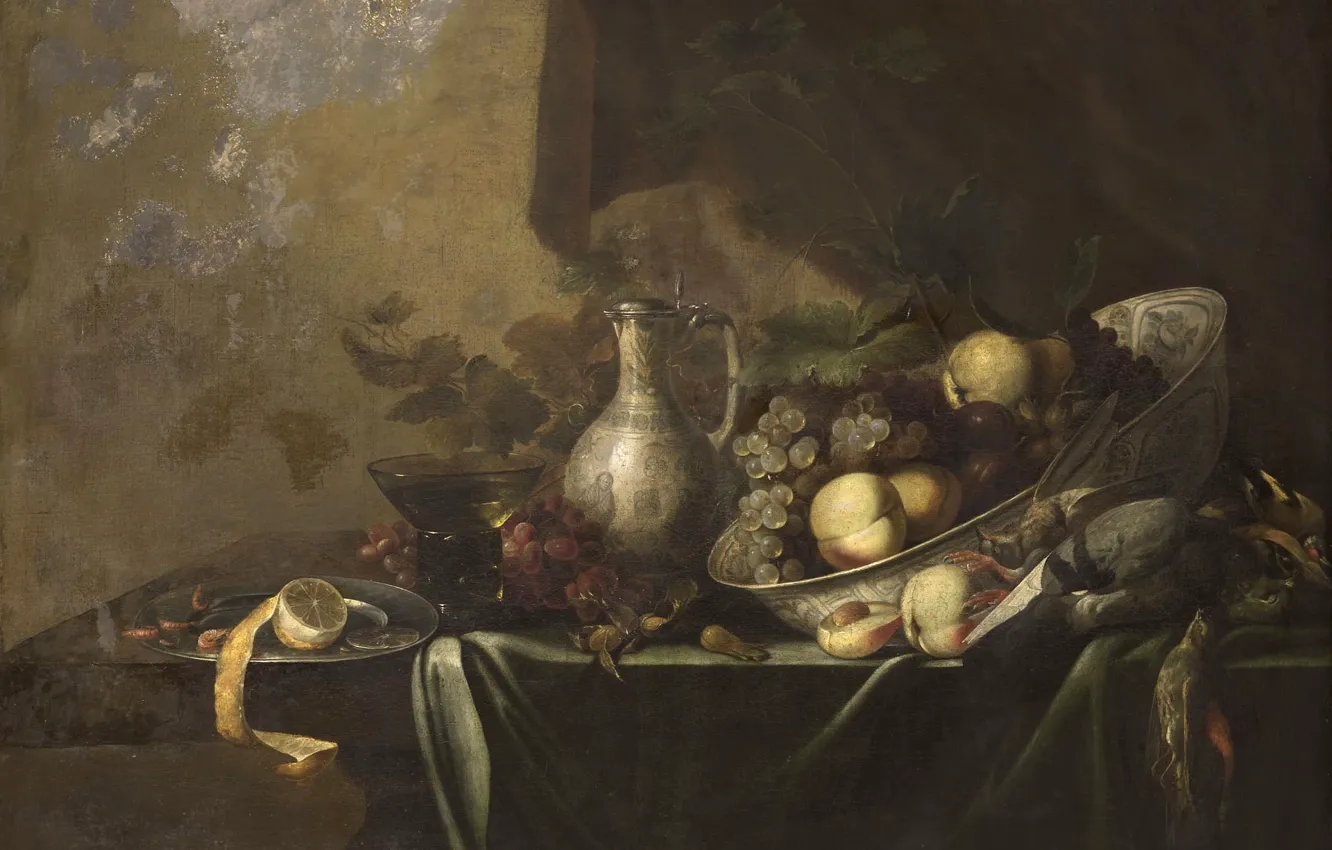 Photo wallpaper oil, picture, canvas, 1673, Still life with fruit, Michiel Siemons