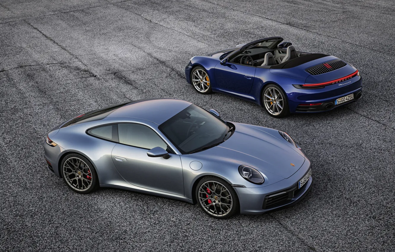 Photo wallpaper blue, grey, coupe, 911, Porsche, convertible, Coupe, Cabriolet